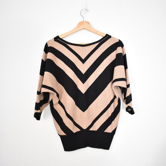 Premise Striped Chevron Batwing Sweater Top - Picture 7 of 12